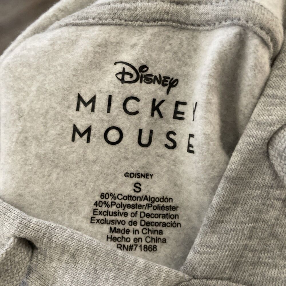 Disney Mickey & Friends pullover hoodie Sweatshirt Size Small Gray - Picture 7 of 7
